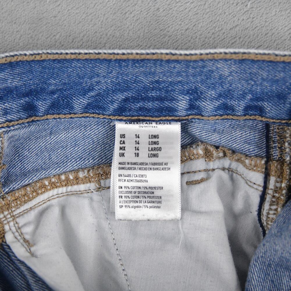 American‎ Eagle Jeans Womens 14 Long (31x29) Mom Jean Hi-Rise Blue Denim - Picture 4 of 11